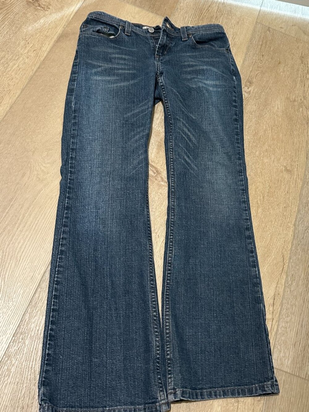 Express Super Low Rise Dark Wash Bootcut Jeans
